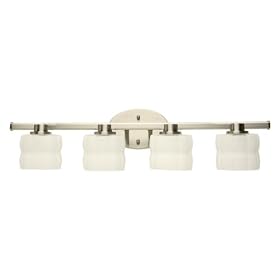 Atlantis - 4 Light Bathroom Vanity Lighting Fixture - Polished Nickel - White Opal Glass -... by Artcraft