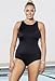 Aquabelle Women's Plus Size Chlorine Resistant! Aquabelle Black High Neck Swimsuit