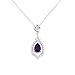 Rhodium Plated Sterling Silver African Amethyst title=