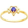 14K Gold Amethyst Heart Right Hand Ring