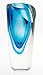 Mouth Blown "Azure" Solid Block Fine Crystal Vase