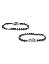 5.5x6mm Black Freshwater Cultured Pearl Bracelet - 7inches