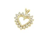 16 Stone Round Diamond Heart Pendant .50cttw