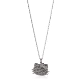 Hello Kitty Engraved White Sapphire And Diamon