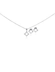 Nickel Free Sterling Silver Necklace & Earring Sets Open Diamond Shape CZ Set Pendant: H(Including Bail) 19.55mm X W 13.25mm Adjustable 16"; - 18"; Chain Included Earring: H 12.88mm X W 13.62mm