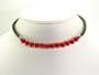 Braided Leather Necklace with Simulated Coral