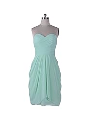 Strapless Sheath Chiffon Short Draped Fitted Bridesmaid Dress 