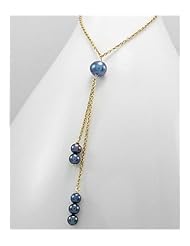 Tahiti (Dyed) Fresh Water Pearls Necklace In 92.5 Sterling Silver
