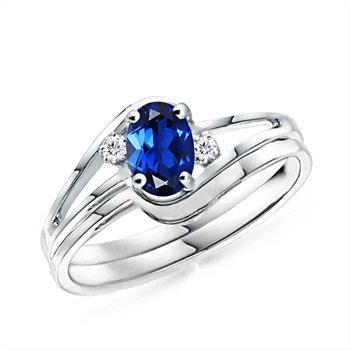 The Embrace Set Sapphire Ring, Created Sapphire Ring
