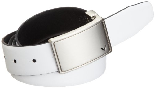 Callaway Men's Reversible Leather Belt (White/Black, 44)