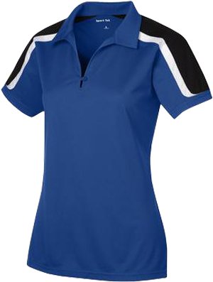 Sport-Tek LST658 Ladies Tricolor Shoulder Micropique Sport-Wick Polo