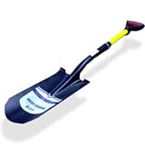 Pro-Grade Classic Drain Spade Shovel - Non-Splinter Fiberglass Handle with D-Shape Soft-Grip