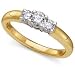 1/2ctw Brilliant-Cut Three-Stone Diamond Ring in 14k Yellow Gold