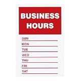 Advantus Store Hours Sign, 8x 12, White/Red