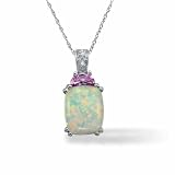 Created Opal and Created Pink Sapphire Pendant