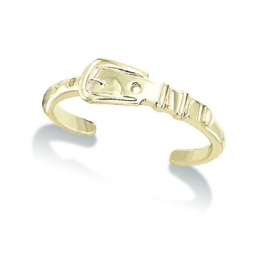 Belt Buckle Toe Ring - 10K Yellow Gold
