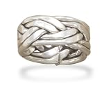 Oxidized Double Row Braided Ring in Women's Sizes
