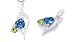 Heart & Round Cut London Blue Topaz Peridot Pendant Sterling Silver