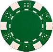 25 Clay Composite Dice Striped 11.5 gram Poker Chips, Green