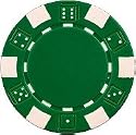 25 Clay Composite Dice Striped 11.5 gram Poker Chips, Green