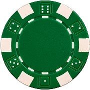 25 Clay Composite Dice Striped 11.5 gram Poker Chips, Green