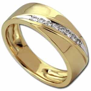 0.20Ct.T.W. Round Brilliant Cut Diamonds 14Kt. Yellow Gold. Men's Diamond Ring