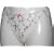 Stretch Floral Mesh Thong Trimmed with Lace Cream