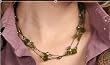 Jackie, Swarovski Crystal Multi-strand Necklace, 17" - Olivine