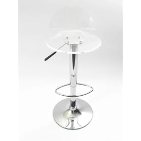 Clear Acrylic Transparent LE Back Bar Stool by Premium Outlet
