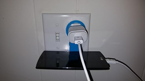 Folding Mobile Cell Phone Wall Charger Hanger Charging Rack Shelf (Blue)