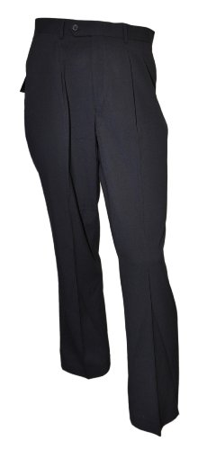 "Golf Trousers Mens, Single Pleat, Poly/Visco, Plain Navy"