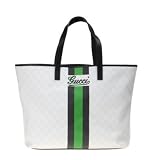 GUCCI - PRINT CANVAS LARGE TOTE BAG -- 257245 - with Green stripe