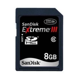 Childrens Toyshop  PC Hardware : Sandisk 8GB EXTREME III SDHC SD Card Class 6 (SDSDX3-8192, Plastic Case)