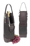 New York Single Wine Bottle Carrier - BROWN,BLACK