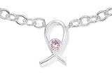 5/8 Carat Pink Topaz Cancer Awareness Necklace