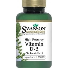 Swanson High Potency Dry Vitamin D3 (250 capsules 1,000iu, Cholecalciferol)