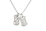 Sterling Silver Cubic Zirconia 'Statements' Naughty & Nice Dog Tag Pendant by Crislu, 16'-18'