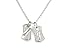 Sterling Silver Cubic Zirconia Statements Naughty & Nice Dog Tag Pendant by Crislu, 16-18