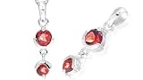 Round Cut Garnet Pendant Sterling Silver