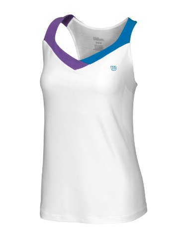 Wilson Damen Tennis-Top La Divine Tank, weiss/lavender/pool, S, WRA3362001000sm