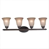 31HSAoNQo2L. SL160  Kenroy Home 80444COCO San Souci Four Light Vanity Light with 6 Inch Amber Scavo Glass Shades