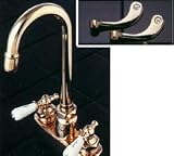 4 Gooseneck Faucet - Brass Levers - Chrome