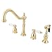 Read Kingston Brass Two Handle Widespread Deck Mount Kitchen Faucet with Brass Side Spray KB1792PLBS, Po Details Kingston Brass Two Handle Widespread Deck Mount Kitchen Faucet with Brass Side Spray KB1792PLBS, Po