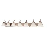 7 Light Vanity - Brushed Nickel / Alabaster Glass Bell - Nuvo Lighting 60-291