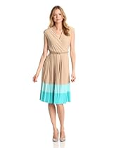 Hot Sale Jones New York Women's Faux Wrap Colorblock Dress, Pebble Combo, 12