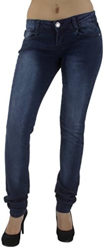 Style G407 - Colombian Design, Butt Lift, Levanta Cola, Skinny Jeans in Washed Dark Blue Size 5