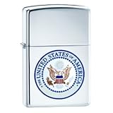 High Polish Chrome, Colored USA Seal (ZI250512) Category: Chrome Zippo Lighters