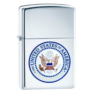 High Polish Chrome, Colored USA Seal (ZI250512) Category: Chrome Zippo Lighters