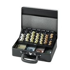 Geldkassette mit Euro-Z�hl-Einsatz, 30 x 24,5 x 9,3cm, schwarz
