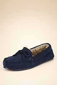 Leather Bow Mocassin Slippers